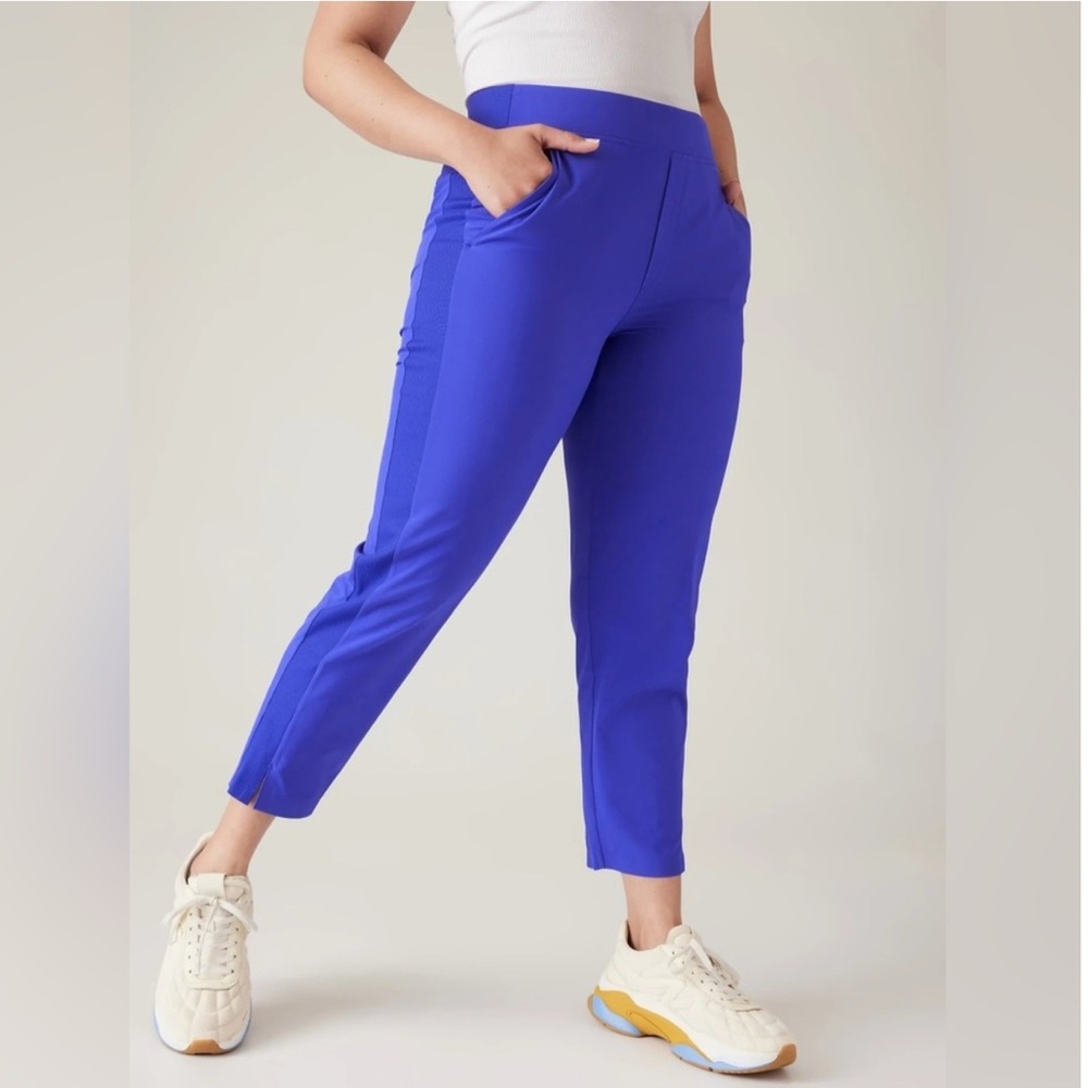 New Athleta Cobalt Brooklyn Jogger Ankle Lined Pants 10